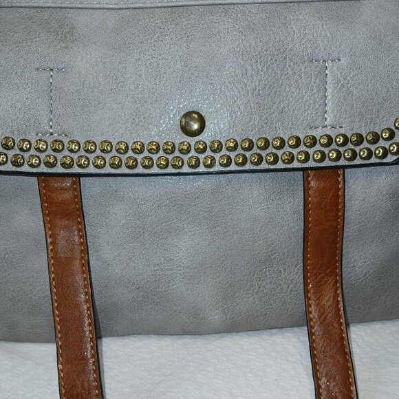 ANTIK KRAFT VEGAN LEATHER GRAY SACHEL , BOHO - Picture 2 of 11